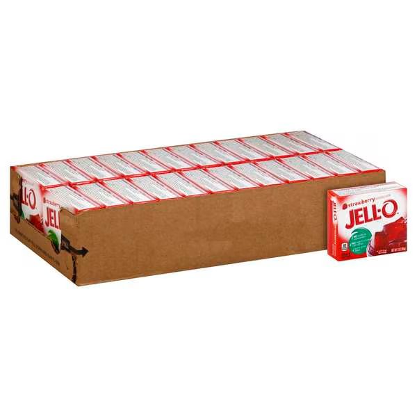 Jell-O Instant Powdered Strawberry Gelatin Dessert 3 oz., PK24, Jell-O, Mfr#: 00043000200711