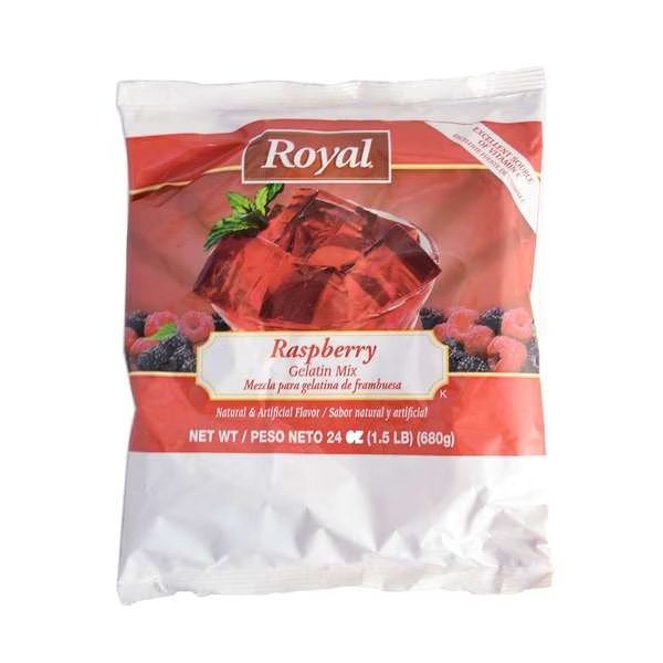 Royal Raspberry Gelatin Mix 24 oz., PK12, Royal, Mfr#: 48105