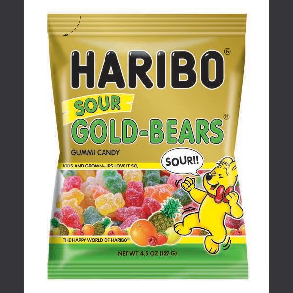 Haribo Sour Gold-Bears 4.5 oz., PK12, Haribo, Mfr#: 31220