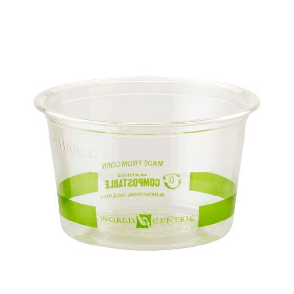 World Centric 4 oz. Ingeo Compostable Clear Souffle Bowl, PK1000, World Centric, Mfr#: CP-CS-4S