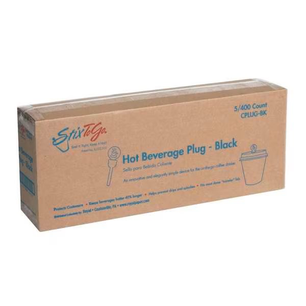 Royal Black Circle Beverage Plug, PK2000, Amercareroyal, Mfr#: CPLUG-BK