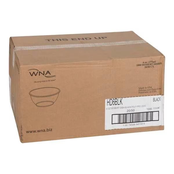6 oz. Dessert Dish Blk Polypro, PK1000, Wna-Comet, Mfr#: HD6BLK