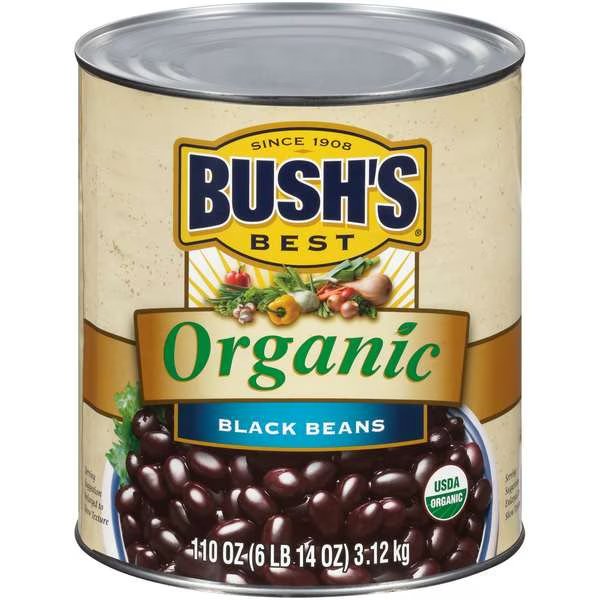 Bush's Best Organic Black Beans #10 Can, PK6, Bushs Best, Mfr#: 01888
