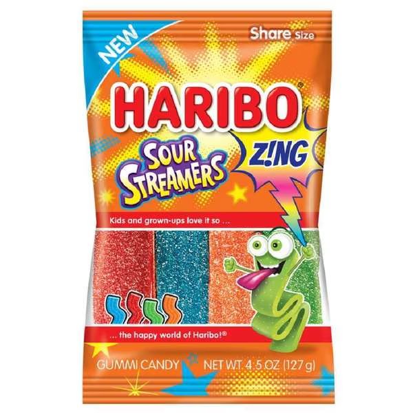 Haribo Confectionery Sour Streamers 4.5 oz., PK12, Haribo, Mfr#: 75004