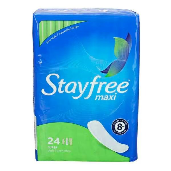 Stayfree Maxi Pads Super, PK144, Stayfree, Mfr#: X301272100