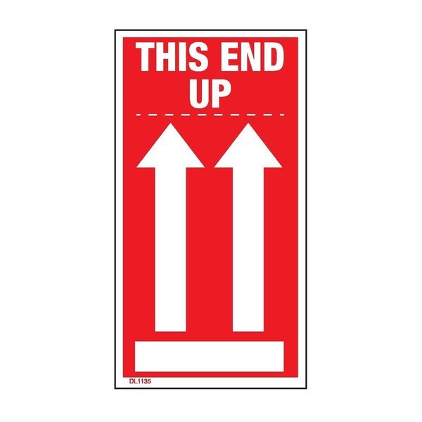 Label, DL1135, THIS END UP - ARROWS, 2