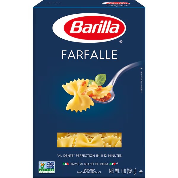 Barilla Farfalle Pasta 16 oz., PK12, Barilla, Mfr#: 1000010542