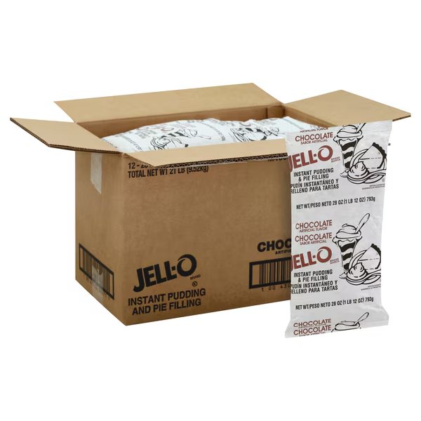Jell-O Instant Chocolate Pudding 1.75lbs Bag, PK12, Jell-O, Mfr#: 10043000832711