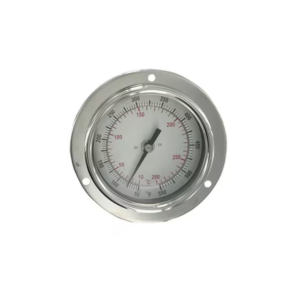 Panel mount bimetal stem thermometer, range -0 to 200Deg F -17.8 to 93.3Deg C, 4in stem., Dwyer Instruments, Mfr#: BTPM24010D