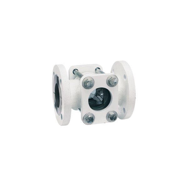 Sight flow indicator, 6in body, 12.500in 318 mm L, 11in 279 mm flange dia, 6in 152 mm viewing dia, Dwyer Instruments, Mfr#: SFI-350FCS-6