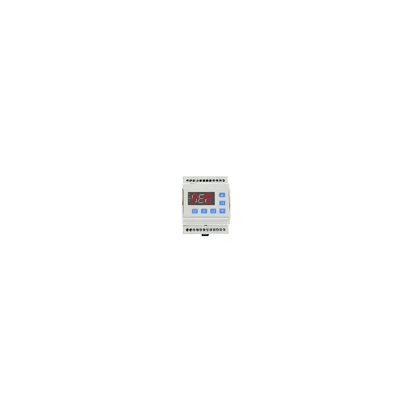 DIN rail mount temperature switch, red display, 3 outputs, 115 VAC supply, Dwyer Instruments, Mfr#: TSDIN-013