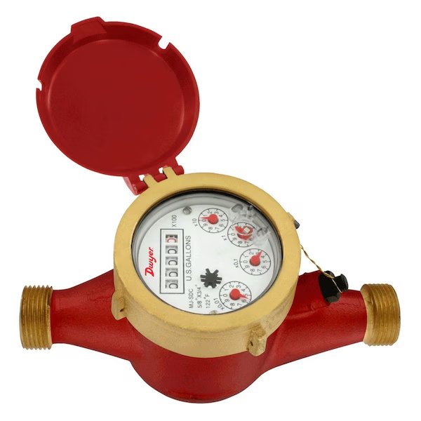 Multi-Jet hot water meter, 40mm pipe size, 10 liter pulse output, Dwyer Instruments, Mfr#: WMH-B-C-13-10