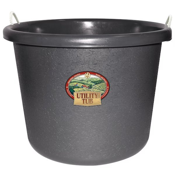 Utility Tub, 17.5 Gallon Bucket, For Maintenance Cleaning Growing and More, Slate, Emsco Group, Mfr#: 2654-1