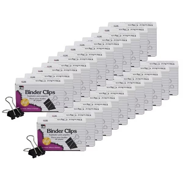 Binder Clips, Medium, 5/8in Capacity, PK288, Charles Leonard, Mfr#: BC05