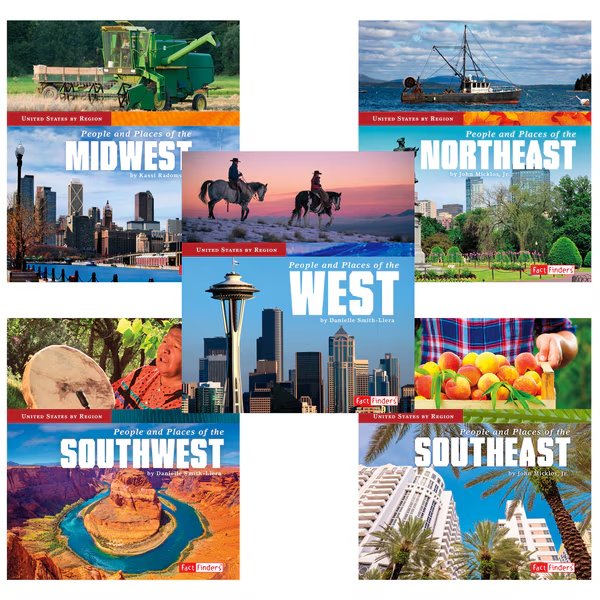 United States by Region Book Set, Set of 5, Fact Finders, Mfr#: 9781515724667