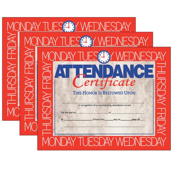 Attendance Certificate, 8.5