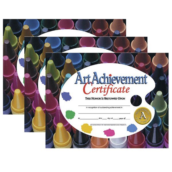 Art Achievement Certificate, 8.5in x 11in, PK90, Hayes, Mfr#: VA570
