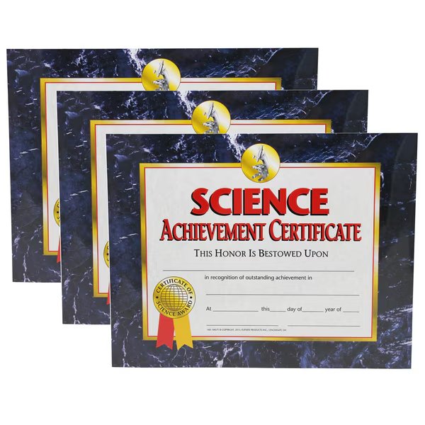 Science Achievement Certificate, PK90, Hayes, Mfr#: VA571