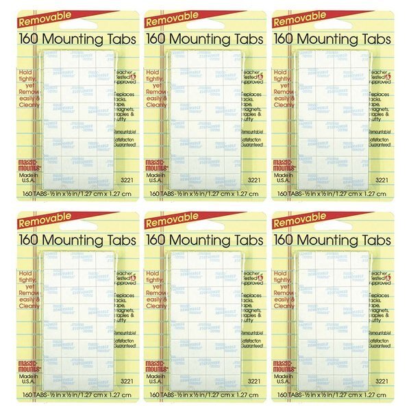 Removable Mounting Tabs, 0.5in x 0.5in, PK960, Magic Mounts, Mfr#: 3221