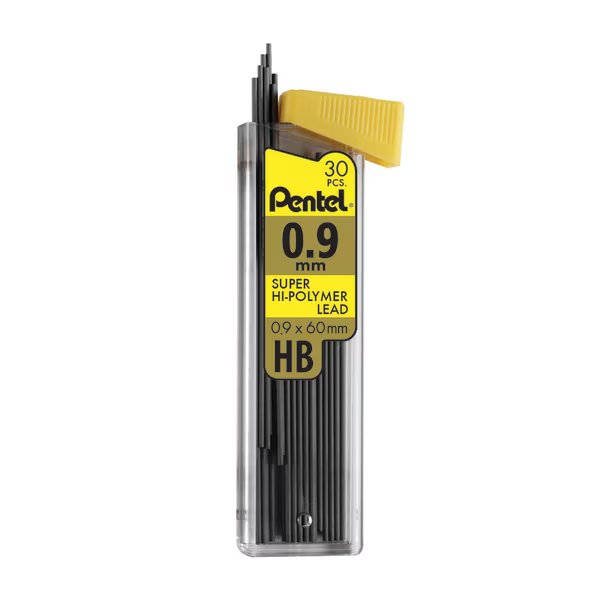 Super Hi-Polymer Lead Refill (0.9mm) Medium, HB, 30 Pieces, PK12, Pentel, Mfr#: C29HB