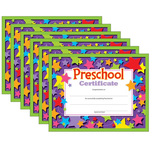 Preschool Certificate, 30 Per Pack, PK6, Trend Enterprises, Mfr#: T17006