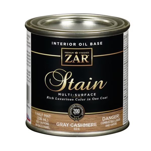 Semi-Transparent Gray Cashmere Oil-Based Polyurethane Wood Stain 0.5 pt, Zar, Mfr#: 50406
