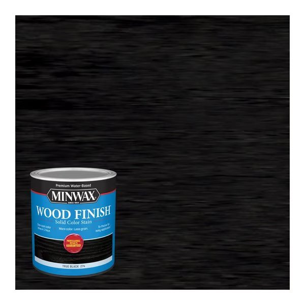 Wood Finish Water-Based Solid True Black Water-Based Wood Stain 1 qt, Minwax, Mfr#: 108510000