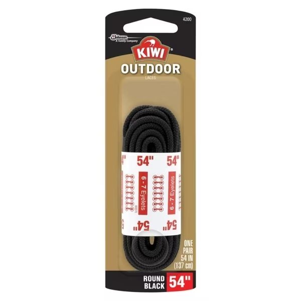 BOOT LACE BLK 54"" 2PK, Kiwi, Mfr#: 70445