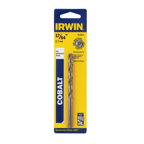 BIT DRILL17/64""COBALT CD, Irwin, Mfr#: 3016017