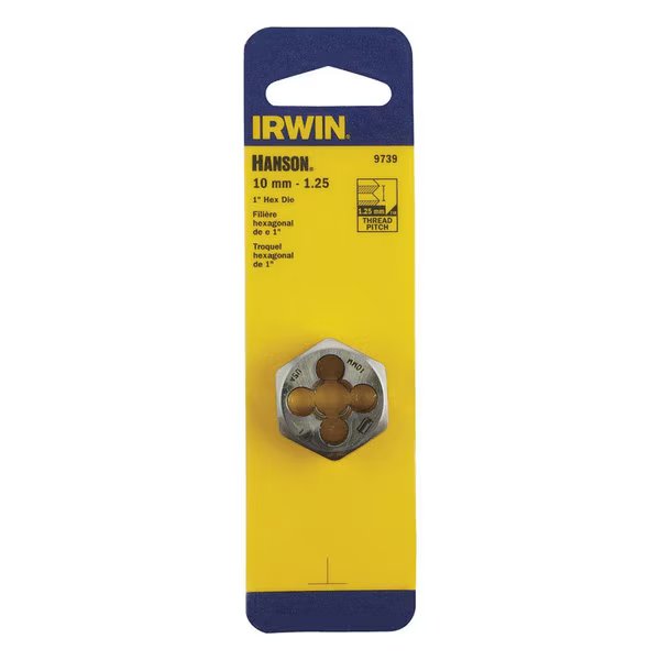 Die Metric 10Mm-1.25Mm, Irwin, Mfr#: 9739
