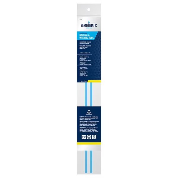 1/5 in. D X 12 in. L Nickel Brazing/Welding Rods , 2PK, Bernzomatic, Mfr#: 328637
