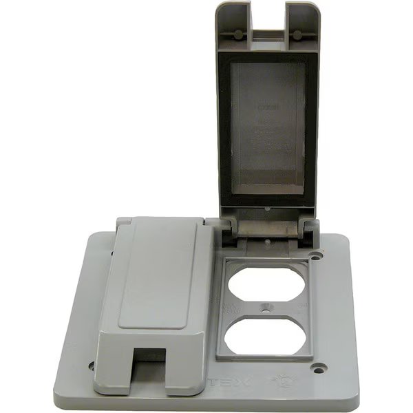 Electrical Box Cover, Junction Box Type, PVC, Duplex Receptacle Cover, Cantex, Mfr#: 5133347B