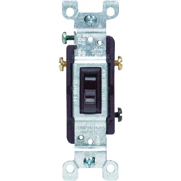 15 amps Three Pole Toggle AC Quiet Switch Brown, Leviton, Mfr#: 01453-002