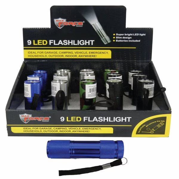 Max Force Assorted LED Flashlight AAA Battery, Diamond Visions, Mfr#: FL-9LE