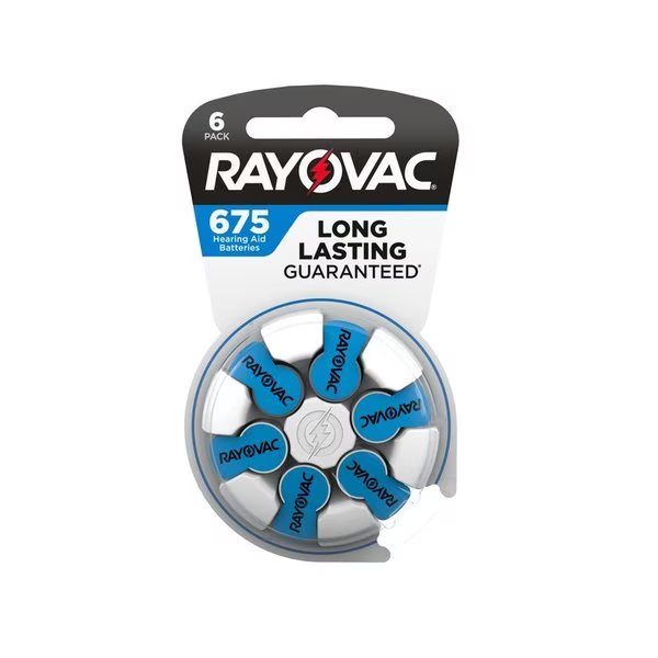 Zinc Air 675 1.45 V Battery 6 pk, Rayovac, Mfr#: 675-6