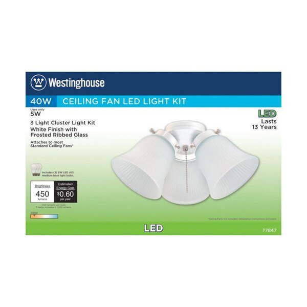 Led 3 Light Kit White, Westinghouse, Mfr#: 77847