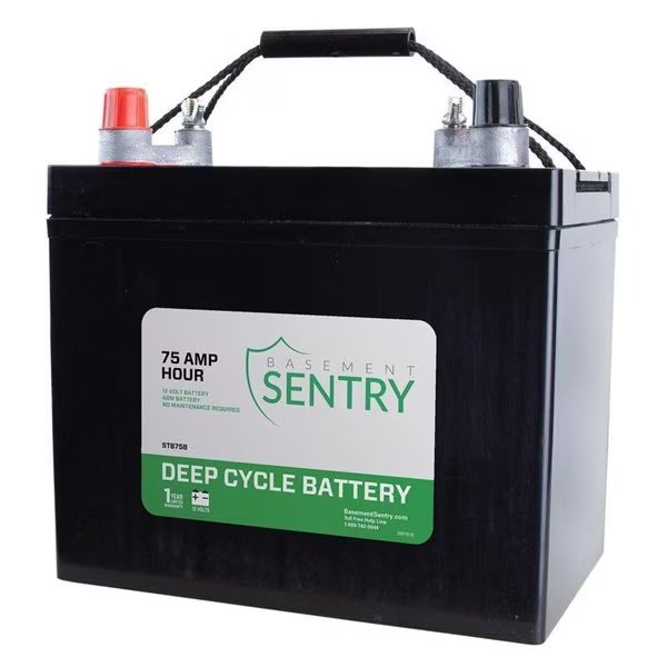 DEEP CYCLE BATTERY 75AMP, Zoeller, Mfr#: STB75B