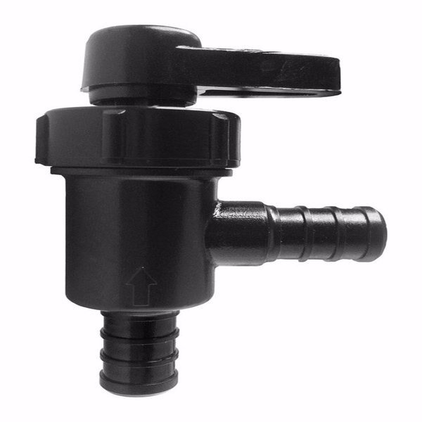 Ecopoly 1/2 in. Crimp X 1/2 in. Crimp Plastic Angle Stop Valve, Flair-It, Mfr#: 31884