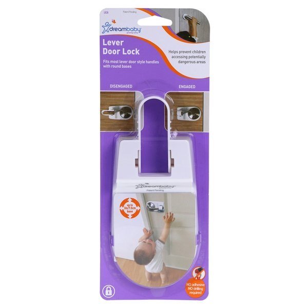 White Plastic Lever Handle Lock, Dreambaby, Mfr#: L828