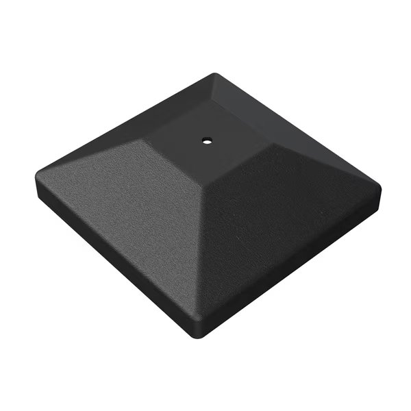 POST CAP BLK PLSTC 6X6