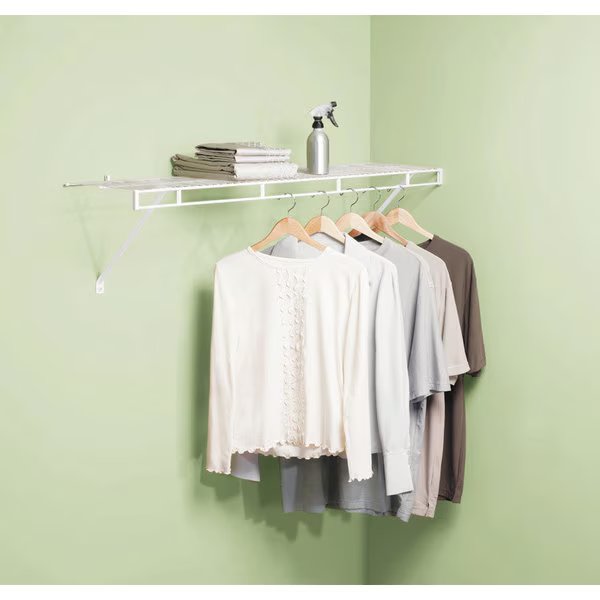 SHELF WRDROBE 48""X12""WHT, Rubbermaid, Mfr#: 3D9900WHT