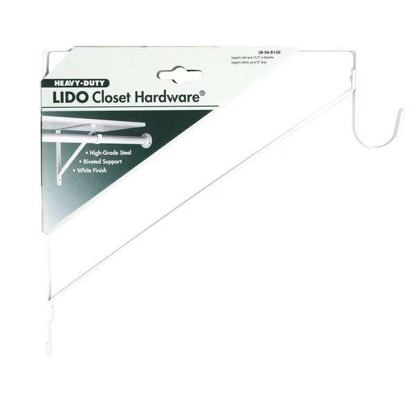 Shelf/Hang Rod Brackt Wh, Lido, Mfr#: LB-26-8150A