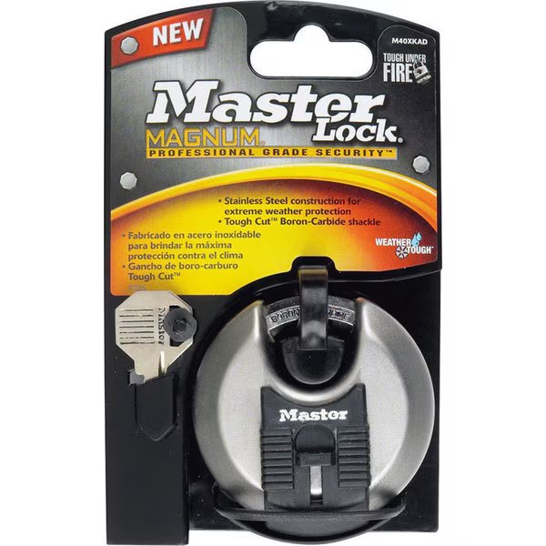 DISC KY PDLCK STL 2-3/4"", Master Lock, Mfr#: M40XKADCCSEN