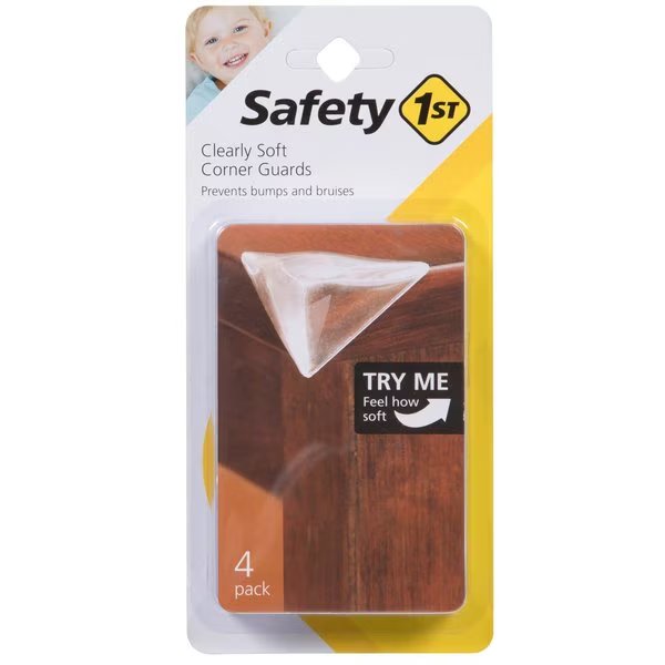 Clear Soft Rubber Corner Bumpers , 4PK, Safety 1St, Mfr#: HS194