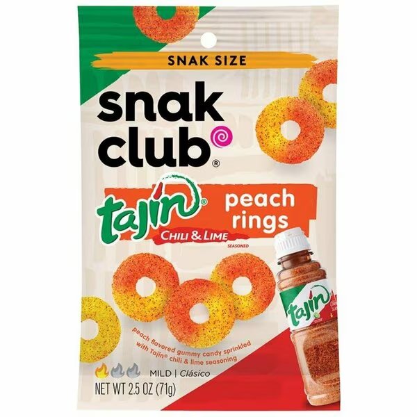 TAJIN PEACH RINGS, Snak Club, Mfr#: 1780647
