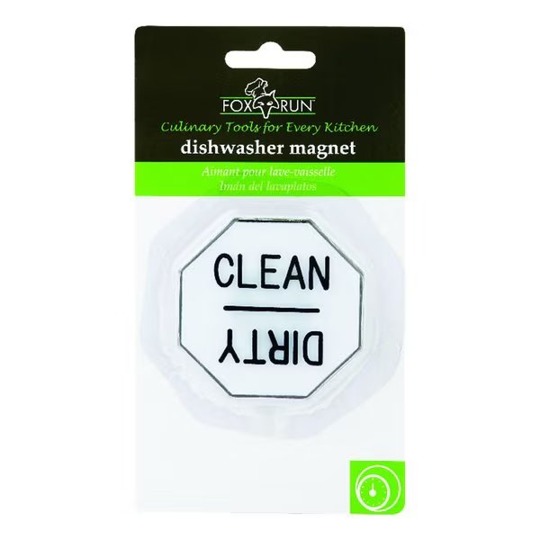 Fox Run 2-1/2 in. W X 6-3/4 in. L White/Black Plastic Dishwasher Magnet, Fox Run Brands, Mfr#: 5935