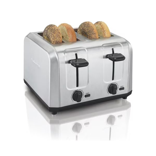 Metal Silver 4 slot Toaster 10.9 in. H X 11.2 in. W X 7.5 in. D, Hamilton Beach, Mfr#: 24910