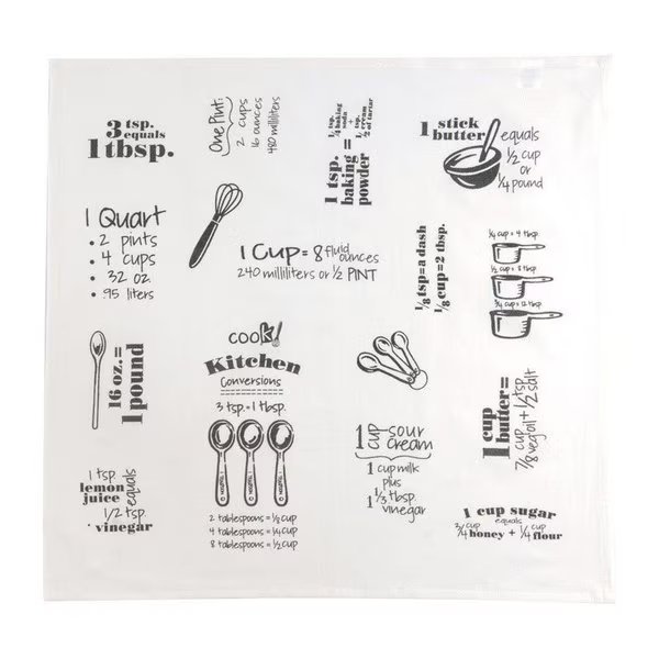 Cooks Kitchen Graphite Cotton Conversions & Equivalents Krinkle Flour Sack Towel, Kay Dee, Mfr#: R3233
