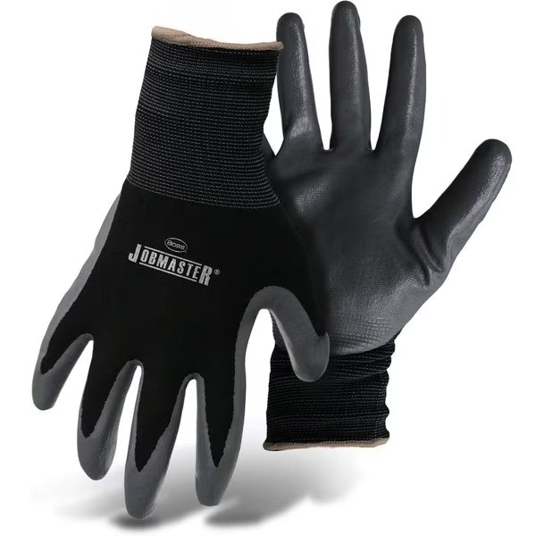 JobMaster Men's Indoor/Outdoor Palm Gloves Black/Gray L 1 pair, Boss, Mfr#: 8442L