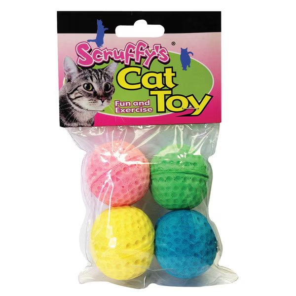 Cat Toy Sponge Balls 4Pk, Boss, Mfr#: A04467